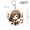 Accesorios de llavero de Hatsune Miku acrílico de pie patrulla de marca canción espejo Colgante de campana adornos de anime