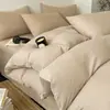 Nuevo conjunto de cuatro piezas de algodón para otoño/invierno 2026, funda de edredón de algodón puro cepillado, pieza individual, adecuado para dormitorios de estudiantes, juego de ropa de cama de tres piezas