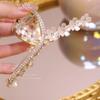 Super Fada Pérola Tassel strass flor Grab Clip temperamento hairpin mulheres parte de trás da cabeça placa de cabelo agarrar grande tubarão clipe hairpin
