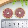 Adornos de Monedas de Espíritu de Montaña de Agujero Cuadrado de Cinabrio, Artesanías Vintage, Decoraciones de Monedas Estilo Antiguo de Cinabrio, Colgantes de Aleación Estilo Chino