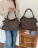 Korean Suede Trendy Fashion Letter Single Tote Bag Women 2025 Autumn/Winter New Drawstring Large Capacity Single Shoulder Crossbody