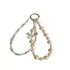 Nueva Cadena de Muñeca para Teléfono Móvil de Aleación de Cristal Ins con Colgante de Caballo Perla Lanyard Elegante para Bolso Doble Capa Exquisita