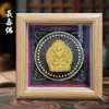 Tangka Pintado à Mão Esfregado Estéreo Deus da Riqueza Amarelo Zakhiram Dahei Bodhisattva Ksitigarbha Pintura de Decoração de Mesa Ornamentos