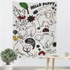 Tela Colgante de Animales Lindos de Dibujos Animados con Graffiti para Casa de Alquiler Cubierta de Pared para Sombreado Tela de Pared de Fe Pintura Decorativa Tela de Fondo con Sentido Avanzado