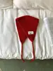 Lenço de Cabeça Baotou Tricotado Vermelho Retro Coreano Liangfang Lenço Triangular Feminino Proteção de Orelha Quente Outono e Inverno Abafadores com Cadarço