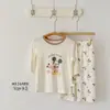 Coelho de Pão 2026 Verão Lyocell Classe A Conjunto de Pijama Infantil Desenho Animado Gola Redonda Meninos e Meninas Roupas de Ar Condicionado Estilo Fino