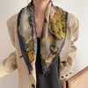 Nuevo pañuelo cuadrado de seda de 70 cm para mujer, moda primavera/verano, versátil, tacto de alta gama, pañuelo fino protector solar para todas las estaciones