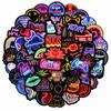 100 pegatinas de neón con grafiti para coche, taza de agua, cuaderno, nevera, pegatinas decorativas personalizadas impermeables