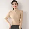 Suéter de tricô com gola cheongsam transfronteiriço para mulheres, estilo chinês com design de botões, tricô retrô estilo chinês slim fit, direto do fabricante