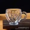 Conjunto de Seis Peças de Copo de Café de Cristal Transparente Estilo Europeu Conjunto de Copos de Vidro Resistente ao Calor para Uso Doméstico Copo de Presente para Eventos Festivos e Membros