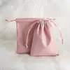 Suministrado Directamente por el Fabricante, Bolsas Rosadas de Piel Sintética para Joyería, Bolsas de Almacenamiento, Bolsas de Joyería con Cordón, Bolsas de Terciopelo para Empaquetar Auriculares, Hecho a Medida