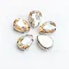 Diamante de Cristal de Alta Calidad Gotas de Agua Fondo Puntiagudo Pedrería Garra Plateada Diamante Cosido a Mano DIY Ropa Zapatos Bolso Accesorios de Joyería