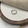 Anillo Hueco Retro Simple Diseño de Empalme de Cadena Anillo de Dedo Versátil Apilable Diario Estilo Fresco de Nicho