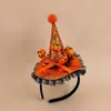 Tocado de Halloween Sombrero Mágico de Bruja Diadema Decoración de Maquillaje Diadema de Encaje Horquilla de Calabaza Accesorio para el Cabello de Fantasma