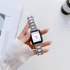 Para Apple AppleWatch7-1 Generación Tres Cepas Correa de Resina con Diamantes iWatch se Correa de Metal Disponible
