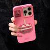 Capa de Celular Apple 17 para iPhone 15 Pro Max, Case com Desenho Estéreo de Framboesa para iPhone 14, Adequado para 13, 12, Anti-Queda