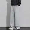 Novo modelo outono 2026: Calça de moletom estilo americano, algodão pesado, perna reta, para homens, adequada para primavera e outono, tamanho grande, com caimento solto e versátil