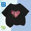 2272# Verano 2024 Nueva Camiseta de Verano Infantil Estampada de Dibujos Animados para Niños y Niñas Camiseta de Algodón de Manga Corta Cuello Redondo