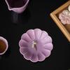 Posavasos de Pétalo de Cerámica Morado Escarchado Platillo para Taza de Té Posavasos Aislante Juego de Té Chino Kung Fu Accesorios para Ceremonia del Té