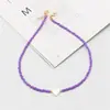 Collar de Cuentas de Arroz de Vidrio Estilo Bohemio Colgante de Amor Blanco Personalizado Cadena para la Clavícula Joyería para Mujer Venta al por Mayor