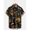 Nova camisa de manga curta 3D transfronteiriça Camisa impressa de Halloween camisa masculina de festa solta Europa e Estados Unidos DIY para figurar