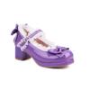 Nuevos Zapatos de Caramelo, Encaje Dulce con Volantes de Lazo, Zapatos de Moda de Princesa, Hebilla Tacón Medio Zapatos de Comercio Exterior