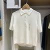 Ropa de punto para mujer de verano, estilo nuevo, mezcla de algodón modal, cuello polo, tejido de punto casual, versátil, manga corta 476256