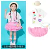 Disfraz de porrista para el Día del Niño, playera con forma de corazón para el día del deporte de primaria, uniforme de clase de actuación, disfraz de baile de kínder