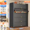 Zapatero de Acero a Prueba de Polvo para la Entrada del Hogar Gabinete de Entrada Multicapa Gabinete de Almacenamiento de Gran Capacidad Entrada con Puerta Abatible Estante para Zapatos Multicapa