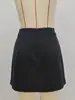 Falda midi patchwork con cremallera trasera, falda de moda con solapa de bolsillo y decoración de botón, dobladillo pequeño en línea A, falda pequeña de línea A de talla grande europea y americana para primavera y verano