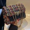 Bolso de lana para mujer 2023, nuevo diseño de nicho de moda, bolso bandolera con cadena, bolso cuadrado pequeño de estilo occidental de alta calidad