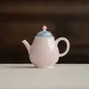Colección de Juego de Té de Alto Valor Estético, Estilo Dinastía Tang y Song, Esmalte Rosa Albaricoque, Jardín de Flores Silvestres Pintado a Mano, Juego de Té Kung Fu, Tetera, Gaiwan, Tazas de Té
