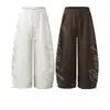 Pantalones Anchos de Strass Estilo Retro Americano para Hombres y Mujeres, Diseño de Estilo Callejero 2026 Letras Baile Corte Holgado Pantalones Casuales
