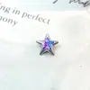 Pendientes de Aleación de Titanio F-136 con Gradiente de Doble Capa de Estrella de Cinco Puntas Pendientes de Labio con Zirconia de Rosca Interna G23 Joyería para Piercings