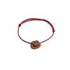 Pulsera de Madera de Melocotón con Hueso de Melocotón y Cuerda Roja Color Manzana para Adultos y Niños del Año Zodiacal Pulsera Anti-Mal de Ojo para Hombres y Mujeres
