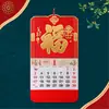 Calendario Chino Estilo Oveja 2027 con Etiqueta de Fortuna de Pan de Oro, Regalo Corporativo al por Mayor, Calendario Grande Desprendible con Estampado Dorado