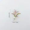 Nova Broche de Espiga de Trigo da Colheita Estilo Chinês para Mulheres, Luxo Acessível Elegante Pin de Pérola Acessórios, Corsage Elegante de Buquê de Cristal