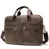 Pasta executiva masculina de couro legítimo europeia e americana, bolsa para laptop de couro bovino com camada superior, bolsa transversal vintage de grande capacidade