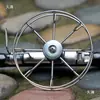Carrete de Manivela Manual de Acero Inoxidable, Carrete con Freno Frontal de Doble Rodamiento, Carrete de Pesca para Balsas Completamente Metálico, Carrete de Pesca con Micro Plomo