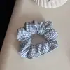 Goma para el pelo de tela a cuadros fresca estilo coreano, Lazo de pelo vintage elegante, Cuerda de pelo de cola de caballo de moda, Banda elástica para mujer