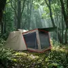 Tienda de Campaña Ridge 8.0 View Tpu Totalmente Automática de Apertura Rápida con Puerto de Chimenea Titanio Frío Negro Pegamento Campamento Noche Cuatro Estaciones