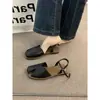 Sandalias de Viaje Cerradas Color Marrón Brisa Nocturna para Mujer, Zapatos Romanos Mary Jane Estilo Hada Retro Francés Verano 2025