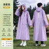 Capa de Chuva para Veículo Elétrico Estilo Longo Capuz Removível Contra Chuva Forte Unissex Caminhada Ciclismo Capa de Chuva Fashionável Poncho de Chuva em PVC