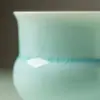 Taza Alta Redonda Linda Azul Turquesa Agrietada por Hielo Hecha a Mano Taza de Té de Cerámica de Alta Gama Set de Té para el Hogar Estilo Chino Taza de Agua