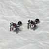 Explosiones de araña, dulce viento fresco, araña, amor, oreja, hueso, uña, oscuro, alto nivel, chica sexy, oreja, uña, pendientes de circonita, pendientes