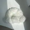 Sombrero de pescador de pelo de conejo pequeño con aspecto súper facial mejorado, sombrero de felpa para mujer, gorro de punta cálido a prueba de frío, sombrero de cubo de pelo para otoño e invierno