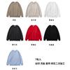 Sudadera Redonda de 350 g para Hombre, Manga Larga, Algodón Suave, Anti-Pilling, Color Sólido, Uniforme de Equipo, Ropa de Trabajo, con Logo Impreso y Bordado