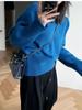 Suéter Minimalista de Cuello Alto Medio de Alta Calidad para Mujer Otoño Nuevo Holgado Ropa Exterior Estilo Japonés Estilo Perezoso Suéter para Fondo
