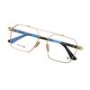 Armazón de Gafas de Titanio Puro para Hombre Ch5226 Nuevo Retro Personalizado Marco Grande Doble Puente con Armazón para Gafas para Miopía con Luz Anti-Azul