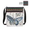 Bolso Cruzado Pequeño para Mujer con Bordado de Hilo Dorado, Bolso de Hombro Jacquard, Bolso de Lona Cultural y Creativo, Bolso Cuadrado Pequeño de Moda, Versátil y Ligero